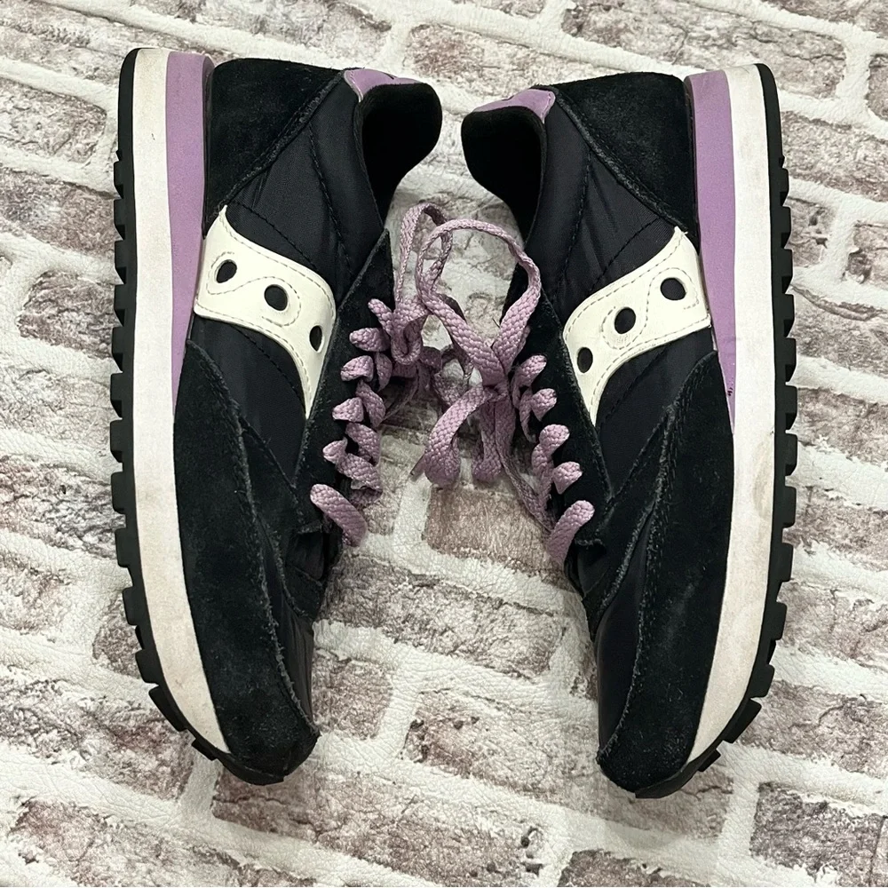 Saucony Jazz Original Running Sneakers‎ Black Purple Suede Retro Women’s 6.5